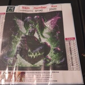 Green and Black Demon Diamond Painting Kit 20x20